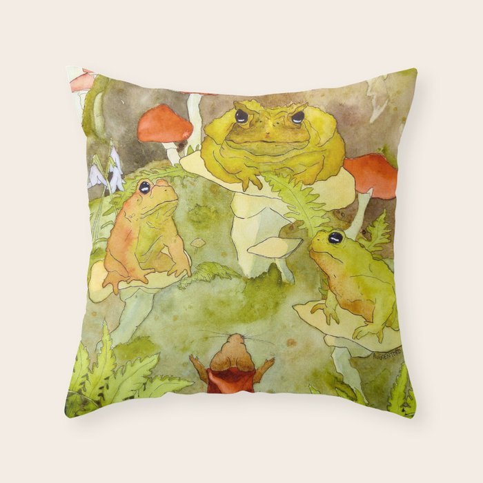 Toad Council Throw Pillow Gallery Image 1