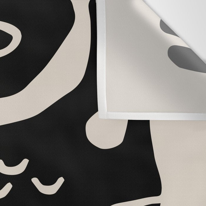 Abstract Art Black and Linen White Wall Tapestry Gallery Image 3