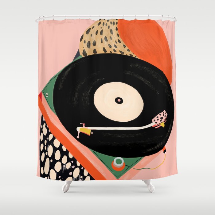 Nostalgic Grooves Shower Curtain Gallery Image 1