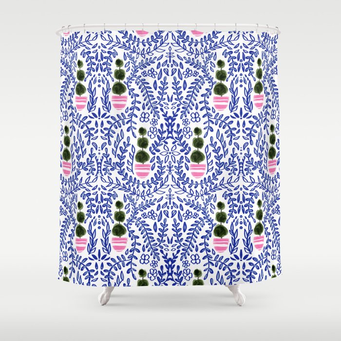 Southern Living - Chinoiserie Pattern Shower Curtain Gallery Image 1