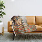 'Christmas Time In Catland' Louis Wain Vintage Cat Throw Blanket Gallery Image 1