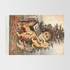 'Christmas Time In Catland' Louis Wain Vintage Cat Rug Gallery Image 2
