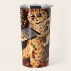 'Christmas Time In Catland' Louis Wain Vintage Cat Travel Mug Gallery Image 1