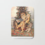'Christmas Time In Catland' Louis Wain Vintage Cat Bath Mat Gallery Image 1