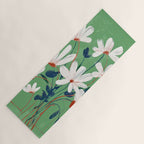 White Flowers Yoga Mat Gallery Image 1