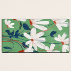 White Flowers Desk Mat Gallery Image 3