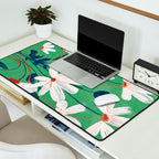 White Flowers Desk Mat Gallery Image 2