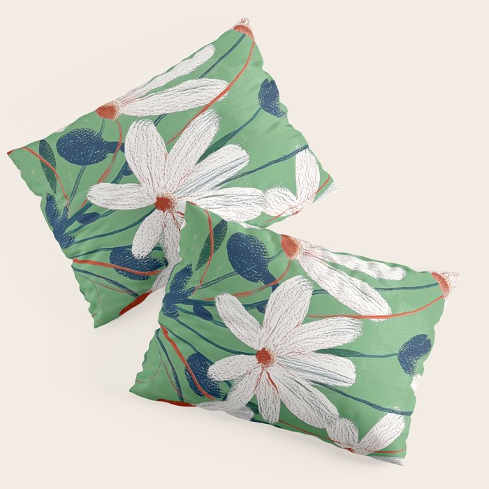 White Flowers Pillow Sham Gallery Image 1