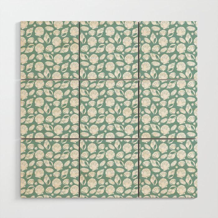Shells . Teal Wood Wall Art Gallery Image 1