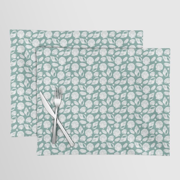 Shells . Teal Placemat Gallery Image 1