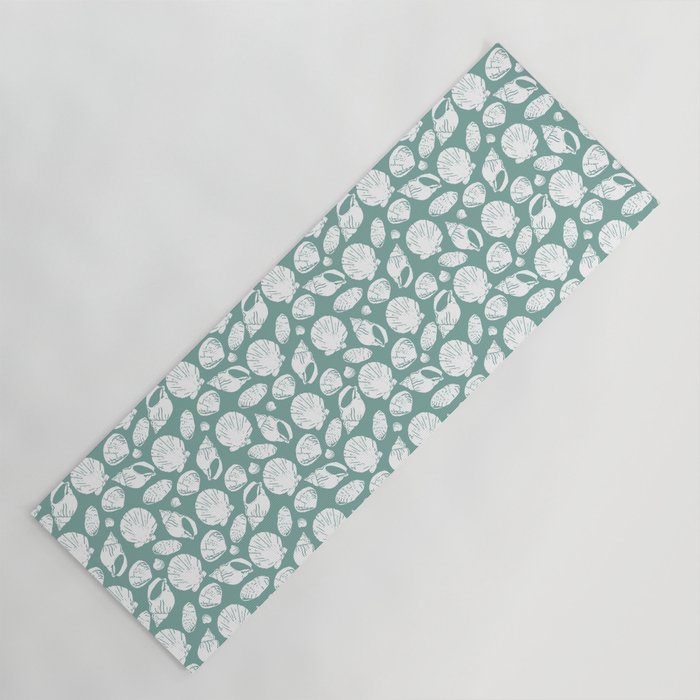 Shells . Teal Yoga Mat Gallery Image 1