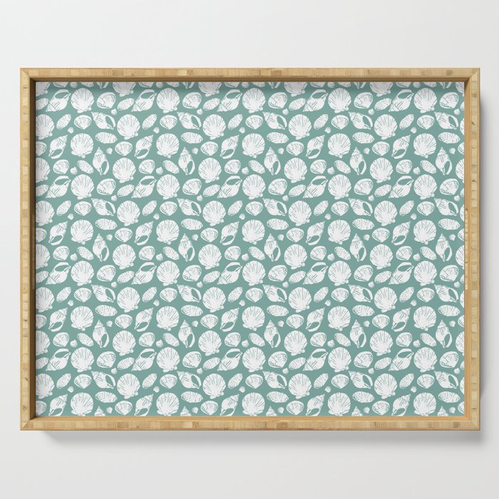 Shells . Teal Serving Tray Gallery Image 1
