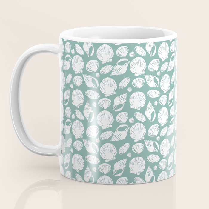Shells . Teal Coffee Mug Gallery Image 3