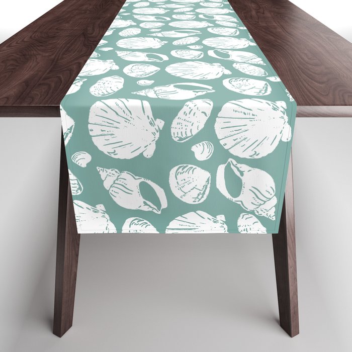 Shells . Teal Table Runner Gallery Image 1