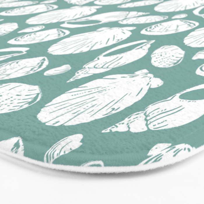 Shells . Teal Bath Mat Gallery Image 3