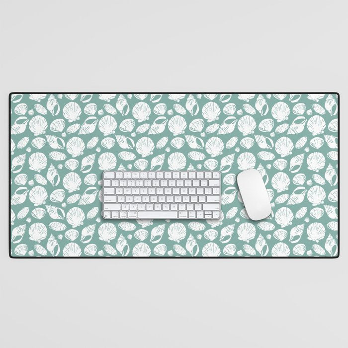 Shells . Teal Desk Mat Gallery Image 1