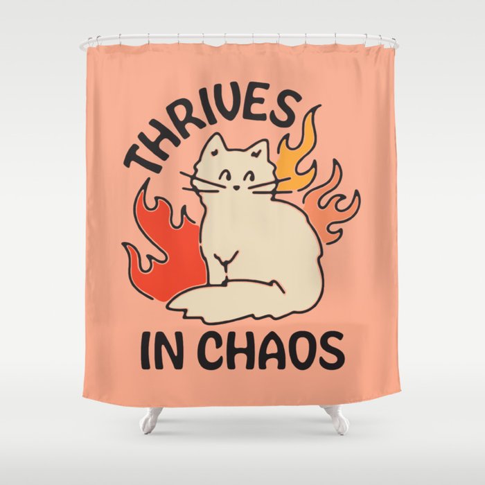 THRIVES IN CHAOS Shower Curtain Gallery Image 1