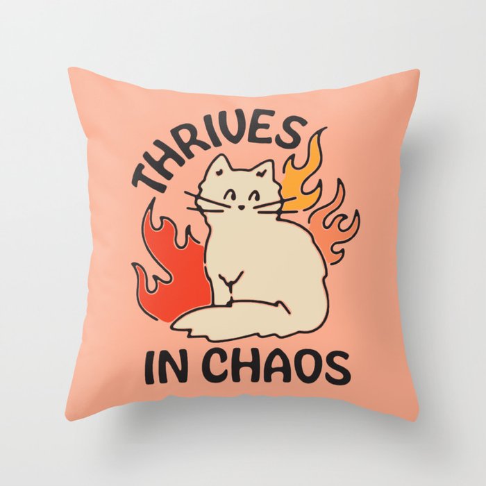 THRIVES IN CHAOS Throw Pillow Gallery Image 1
