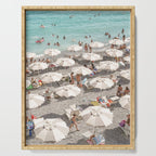Amalfi Coast Beach Umbrella Photo | Italian Summer In Pastel Colors Art Print | Italy, Europe Travel Photography Serving Tray Gallery Image 1
