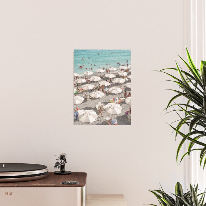 Amalfi Coast Beach Umbrella Photo | Italian Summer In Pastel Colors Art Print | Italy, Europe Travel Photography Poster Gallery Image 2