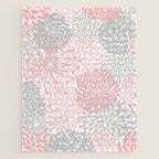 Festive, Floral Prints, Bloom Mix, Pink and Gray Jigsaw Puzzle Gallery Image 1
