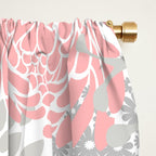 Festive, Floral Prints, Bloom Mix, Pink and Gray Window Curtain Gallery Image 2