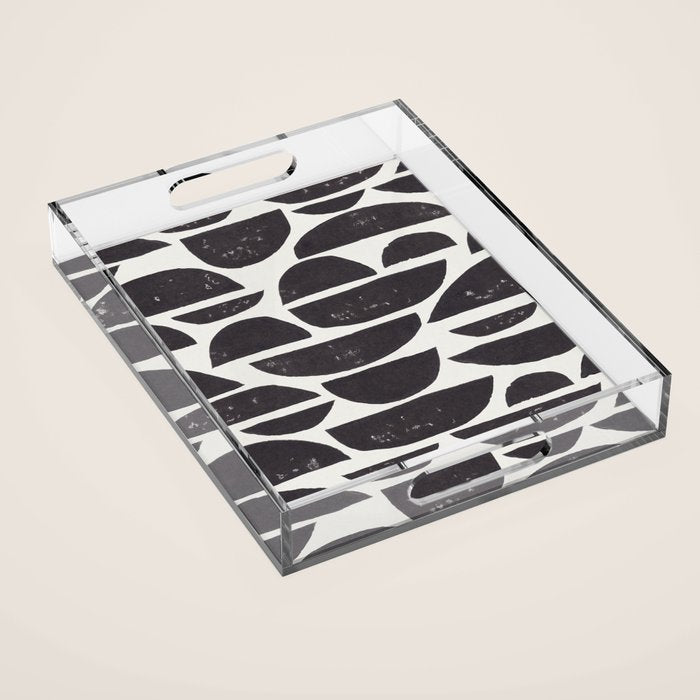 Abstract Linocut Pattern #4 Acrylic Tray Gallery Image 1