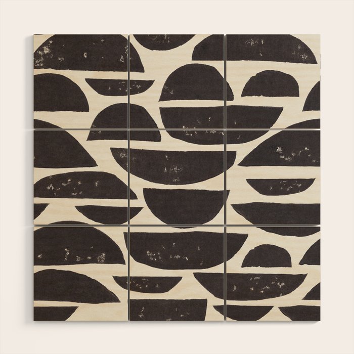Abstract Linocut Pattern #4 Wood Wall Art Gallery Image 1