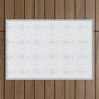 Boho Watercolor Geometric Pattern - Blue Outdoor Rug Gallery Image 1