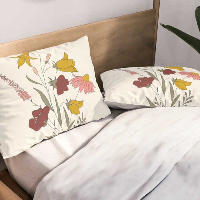 Wildflowers Bouquet Pillow Sham Gallery Image 2