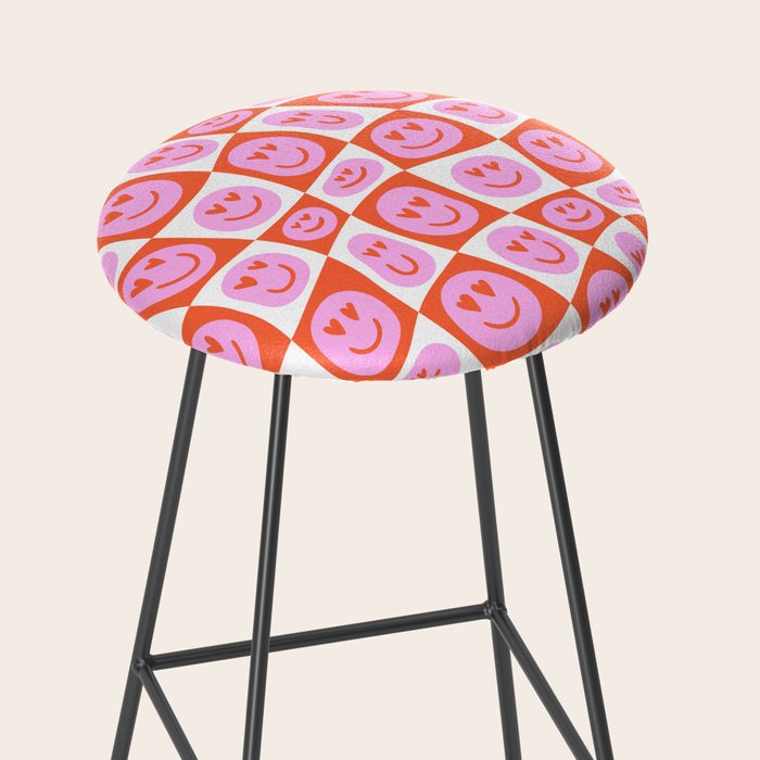Romantic love heart eye face pattern Stool Gallery Image 2
