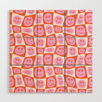 Romantic love heart eye face pattern Wood Wall Art Gallery Image 1