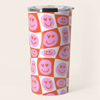 Romantic love heart eye face pattern Travel Mug Gallery Image 1