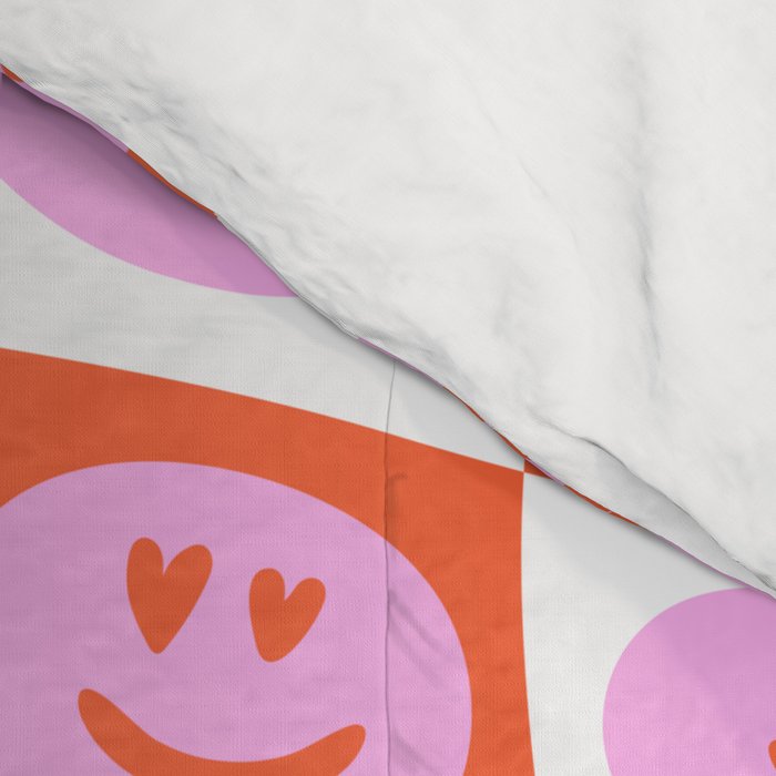Romantic love heart eye face pattern Comforter Gallery Image 4
