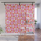 Romantic love heart eye face pattern Wall Mural Gallery Image 1