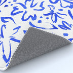 Hand drawn blue flower art pattern Rug Gallery Image 4