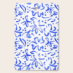 Hand drawn blue flower art pattern Cutting Board Gallery Image 1