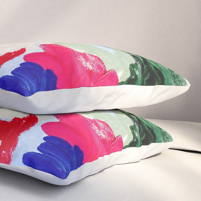 CANVAS: Viva Magenta 01 | Abstract Brushstrokes Pillow Sham Gallery Image 3