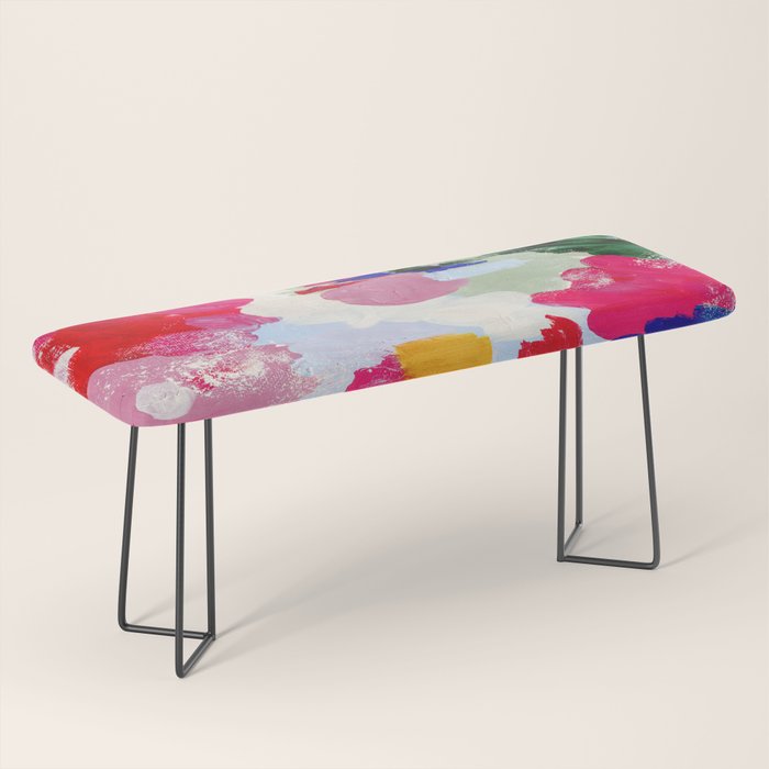 CANVAS: Viva Magenta 01 | Abstract Brushstrokes Bench Gallery Image 1