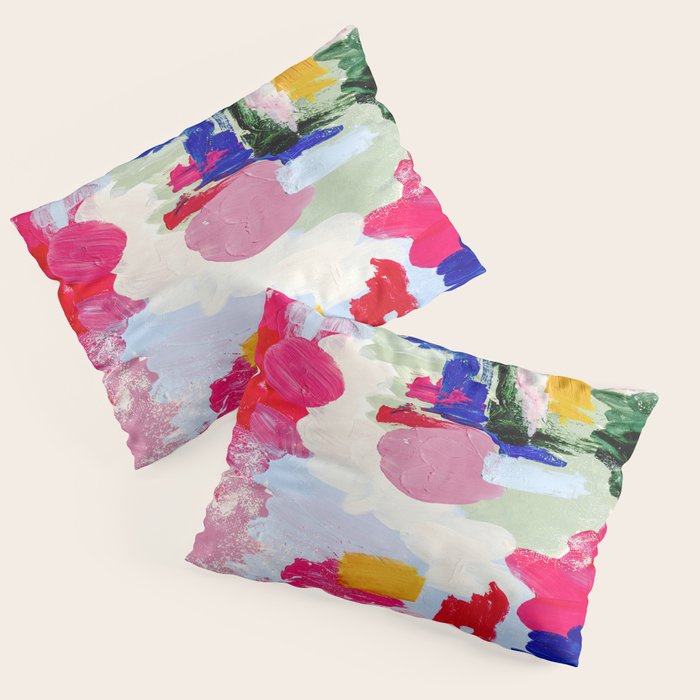 CANVAS: Viva Magenta 01 | Abstract Brushstrokes Pillow Sham Gallery Image 3