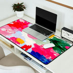 CANVAS: Viva Magenta 01 | Abstract Brushstrokes Desk Mat Gallery Image 2