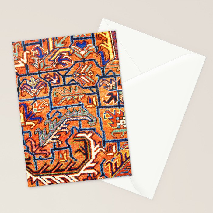 Antique Persian Heriz Carpet Print  Stationery Card Gallery Image 2