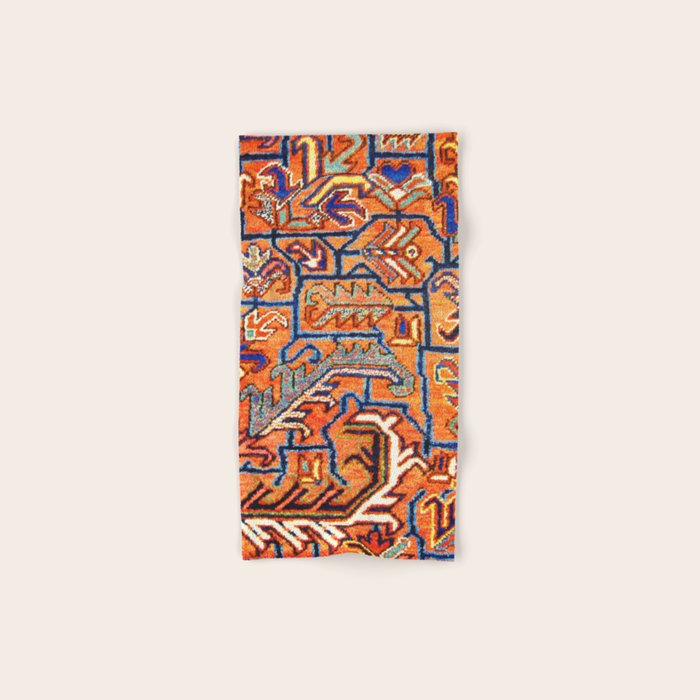 Antique Persian Heriz Carpet Print  Bath Towel Gallery Image 1