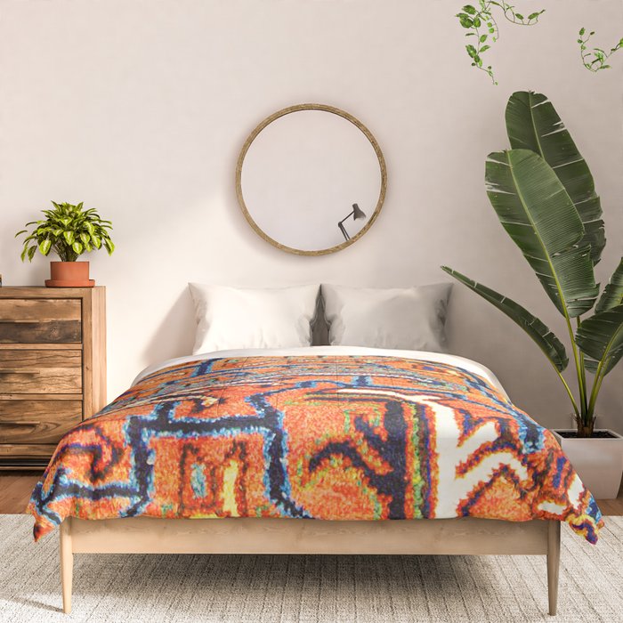 Antique Persian Heriz Carpet Print  Comforter Gallery Image 3