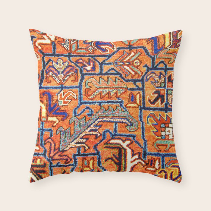 Antique Persian Heriz Carpet Print  Throw Pillow Gallery Image 6