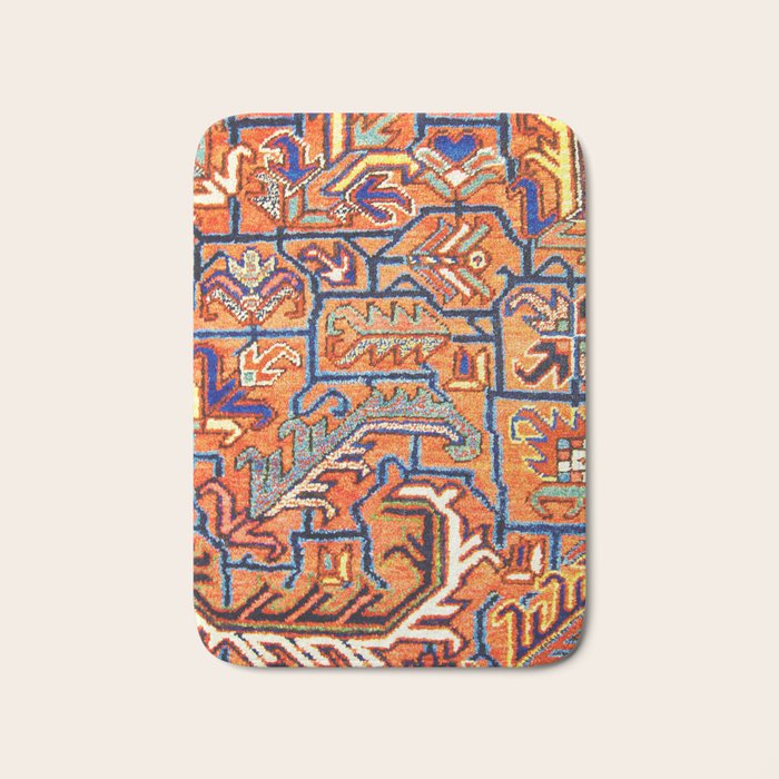 Antique Persian Heriz Carpet Print  Bath Mat Gallery Image 1