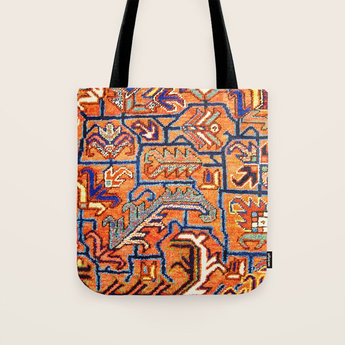 Antique Persian Heriz Carpet Print  Tote Bag Gallery Image 1