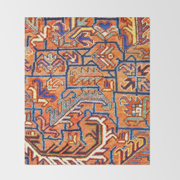 Antique Persian Heriz Carpet Print  Throw Blanket Gallery Image 2