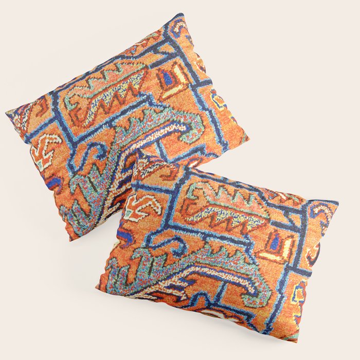 Antique Persian Heriz Carpet Print  Pillow Sham Gallery Image 3