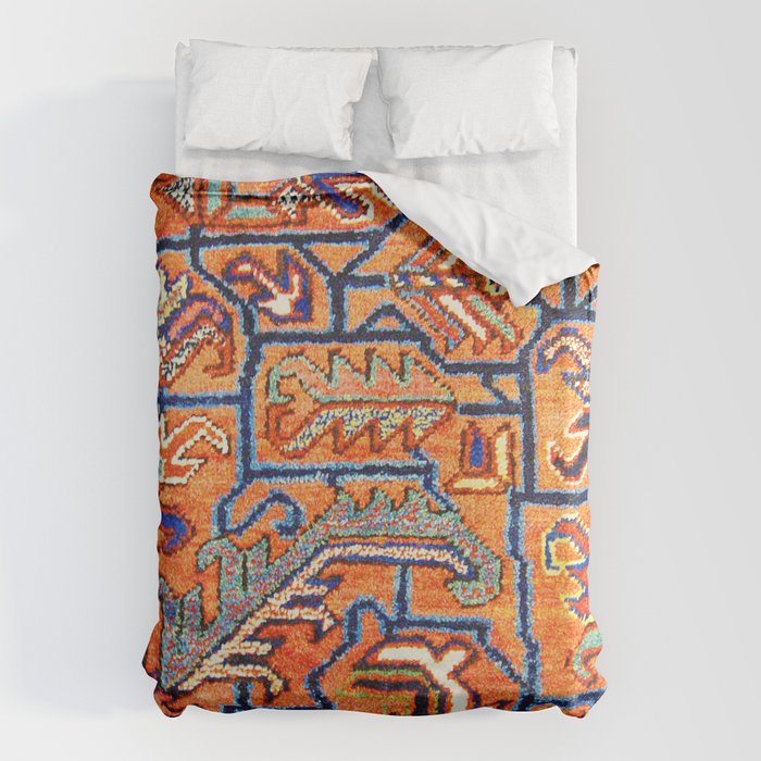 Antique Persian Heriz Carpet Print  Duvet Cover Gallery Image 6